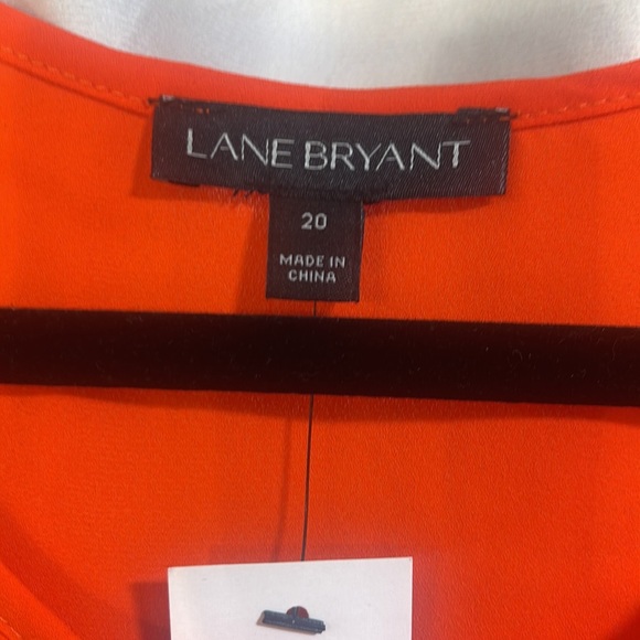 Lane Bryant Bright Orange Sleeveless Camisole Top with Lace-up Neckline - Picture 3 of 11